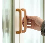 Aoleegatt Wooden Cabinet Door Handles Wardrobe Closet Dresser Pulls Wood Handles for Drawers and Cabinets Nordic Kitchen Furniture Handle(Beech-C128mm)
