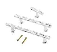 Aoleegatt Zinc Alloy Cupboard Door Pulls Silver Dresser Drawer Knob w/Screw Bright Chrome Kitchen Cabinet Furniture Handle Door Hardware(Single Hole)