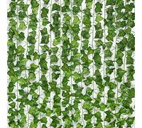 Aoleytech 12 Pack Artificial Ivy Leaf Garland,84ft Artificial Ivy, Vines for Bedroom Aesthetics,Artificial Vines for Wedding Decor Room Decor Garden Decoration.
