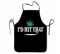 Aoleytech Kitchen Apron I'd Hit That Marijuana Pot Weed Stoner Apron for Baking, Crafting, Gardening, Cooking