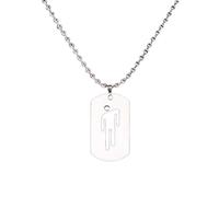 AOLIAY Women & Men Sturdy Humanoid Hollow Shape Stainless Steel Necklace,Simple Silver Pendant with Chain Ornament,Personality Street Hip Hop Jewelry,Gifts for Birthday Christmas Thanksgiving Day
