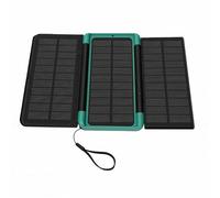 Aolidsive 10000mAh Solar Power Bank UPS High Capacity with 3 Foldable Solar Panels for Outdoor Use Black Green