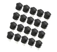 Aolidsive 20Pcs Rocker Switch 2 Pin 2 Position High Class Plastic Zinc Coating 3A250VAC 6A125VAC for Industrial Control and Power Switches