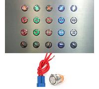 Aolidsive 22mm Metal Push Button Switch, Self-Locking 20A (self-locking) | IP65-Sealed Flat Actuator, 4-Pin Socket Connector, Silver Alloy Contacts for Automotive Mods, Machinery Control Panels