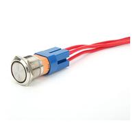 Aolidsive 22mm Metal Push Button Switch, Self-Locking 20A (self reset) | IP65-Sealed Flat Actuator, 4-Pin Socket Connector, Silver Alloy Contacts for Automotive Mods, Machinery Control Panels
