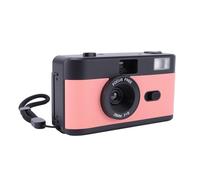 Aolidsive 35mm Film Camera 28mm F8 Lens Retro Film Camera with Flash for Beginners Simple Operation 1 120s Shutter Speed (Black Pink)