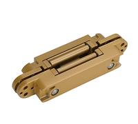 Aolidsive 3D Adjustable Door Hinges 180 Degree Opening with Silent Nylon Pads for Wooden Doors 40kg Load Capacity, Zinc Alloy Construction Easy Installation (Gold)