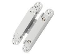 Aolidsive 3D Adjustable Door Hinges 180 Degree Opening with Silent Nylon Pads for Wooden Doors 40kg Load Capacity, Zinc Alloy Construction Easy Installation (Silver)