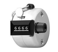 Aolidsive 4 Digit Mechanical Hand Tally Counter Stainless Steel Manual Clicker Counter 0000-9999 for Crowd Counting Warehouse Inventory Dock Checking (Metal Regular Model Without Base)