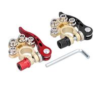 Aolidsive 4 Way Battery Terminal, Brass Clamp Connector for Car Battery, Heavy Duty Positive Negative Terminal for Truck RV Audio
