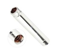 Aolidsive 4inch Stainless Steel Shower Extension Tube, Sturdy Chrome Plated Round Pipe with G1/2 Copper Connectors, for Bathroom Shower Holder Accessory