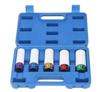 Aolidsive 5PCS Impact Socket Set, 35K Steel Thin Walled Lug Nut Socket for 15mm to 22mm Wheel Nuts, 1/2in Drive for Automotive Use