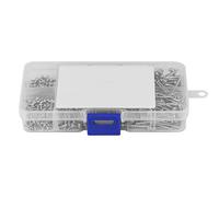 Aolidsive 800pcs M2 Pan Head Self Tapping Screws, Cross Drive Woodworking Fastener for Soft Metal Plastic Wood, with Resealable Transparent Box