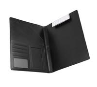 Aolidsive A4 PU Leather Portfolio Folder, Stylish Notepad Holder, Multi Pocket Document Organizer for Business Travel, School and Office Use