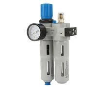 Aolidsive Air Filter Regulator Aluminum Alloy Air Source Treatment 1.6MPA G1 4 with Lubricator 40 Micron Filtration Dual Scale for Compressors Pneumatic Tools
