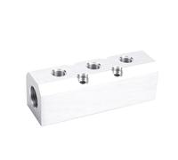 Aolidsive Aluminum Alloy Air Compressor Manifold Block Easy Install 5 Port Splitter for Automation Systems 1/4in NPT