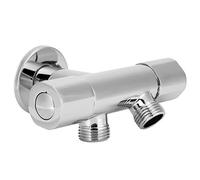 Aolidsive Angle Valve Brass Three Way Water Diverter Valve G1 2in Double Handle Double Control 158F for Shower Toilet Washing Machine Sprayer Bathroom Accessories