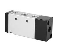 Aolidsive Aolidsive 2-Position 5-Way Pneumatic Control Valve, Aluminum Alloy, Reliable Commutation, G1/2 Inch for Air Systems and Mechanical Applications (4A410-15 G1/”) (4A110-06/8")