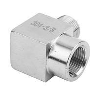 Aolidsive BSPP Elbow Connector Stainless Steel Fitting Adapter for Pneumatic Equipment 1/8 Air Pipe Connection (3/8")