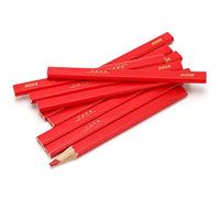 Aolidsive Carpenter Pencils 10pcs Octagonal Woodworking Marking Tool, Red Pine Builders Pencils 170mm for Wood Tile Metal Glass Leather Plastic