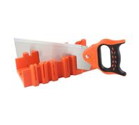 Aolidsive Clamping Mitre Box with Saw 12 Inch ABS Plastic Mitre Box and 14 Inch SK5 Alloy Steel Back Saw Multi Angle Cutting Tool for Woodworking and Craftsmanship