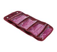 Aolidsive Cosmetic Bag Polyester Makeup Organizer with Zipper 25 X 13 Cm Foldable Travel Makeup Storage Bag for Cosmetics Toiletries Skincare At Home Trip Gym (Red)