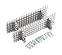 Aolidsive Drawer Bar 20Pcs Stainless Steel T Bar Handle Pull Knob, Easy to Install Comfortable Grip for Kitchen Cabinet Shoe Bookcase Drawer, 200mm Length 12mm Diameter