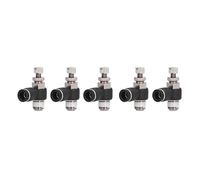 Aolidsive Elbow Air Control Valve PVC Pneumatic Throttle Valve 6 M5 Male Thread Push to Connect Right Angle Speed Control for Air Compressors and Automation Equipment (6-02)