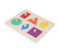 Aolidsive Geometric Shape Board, Wooden Educational Toy with 6 Bright Shapes for Preschool Learning, Perfect for Kids Shape Recognition (geometric panels)