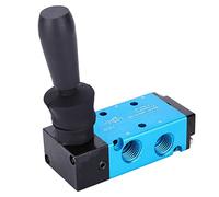 Aolidsive Hand Lever Pneumatic Valve 2 Position 5 Way 1/4in Air Component, Aluminum Alloy Body with PVC Seal for Compressed Air Systems, Manual Control Direct Acting Valve 0-0.8MPa 140°F Max