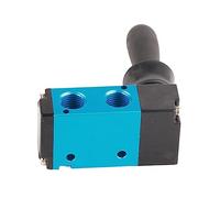 Aolidsive Hand Pneumatic Valve, Plastic Metal 2 Position 3 Way Lever Operated Air Control for Compressed Air Systems G1/4 Connector