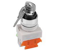 Aolidsive Key Operated Switch LAY37-11Y/21 2 Position with 2 Keys 22mm Mount for Security Cabinet Industrial Machine Control Systems