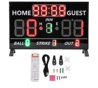 Aolidsive LED Baseball Scoreboard, Digital Scoreboard with Remote Control, Multi Functional Display for Innings Balls Strikes Outs Hits Errors, High Brightness 150 Feet Visibility