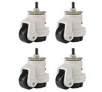 Aolidsive Level Adjustment Caster 4pcs Heavy Duty Threaded Stem Industrial Roller Wheel for Smooth Quiet Rolling High Strength MC Nylon Metal 3.15x2.36x2.95in for Heavy Equipment