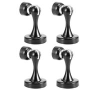 Aolidsive Magnetic Door Stop Stainless Steel Door Stopper Black Thickened 4 Set 3.2 X 2in Floor or Wall Mounted for Home Office Bedroom Bathroom Control