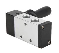 Aolidsive Manual Air Valve 5 Port 2 Position Pneumatic Valve 0-0.8Mpa Hand Lever Control for Industrial Machinery (4H210-08)