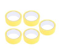 Aolidsive Masking Tape Paper Painters Tape 5 Pcs 35mm X 20m Easy Tearing Writable for Wall Auto House Painting Children Art Craft Scrapbooking Labels (Yellow)