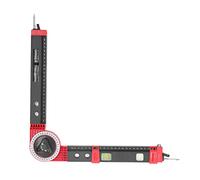 Aolidsive Miter Saw Protractor, ABS Material, Accurate Angle Measurement, Includes Scribing Needles for Carpenters and Plumbers (Black Red)
