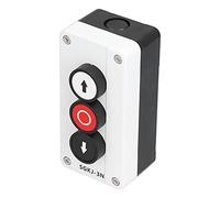 Aolidsive Momentary Push Button Switch Station Box, ABS Cover Industrial Control with 10A 400V Up Down Stop for Crane Rolling Door Winch (SGKJ-3N)