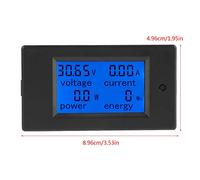 Aolidsive PEACEFAIR PZEM-051 DC Voltage Current Meter Large LCD Screen with Overload Alarm for Solar Battery RV 6.5-100V 50A Shunt (100A shunt)