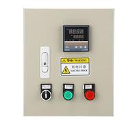 Aolidsive PID Intelligent Temperature Control Box, Stainless Steel ABS 3 Phase Thermocouple Temperature Controller 4KW 220VAC 32 to 752°F for Heating Equipment Workshops