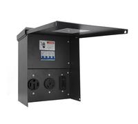 Aolidsive RV Electrical Panel, Cold Rolled Steel RV Power Outlet Box with 20A 30A 50A 125V Sockets, Weatherproof Temporary Power Outlet Panel for Camping Trailer Use