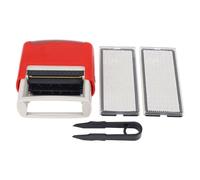 Aolidsive Self Inking Stamp - Custom Date & Number Letter Symbol Adjustable, Pre-Inked Red for Office, Business & School Documents with 2 Templates