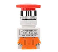 Aolidsive Self Locking Emergency Stop Push Button Switch, 22mm Mount Mushroom Head with Emergency Stop Function, for Industrial Control Equipment LAY37 11ZS