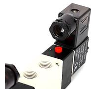 Aolidsive Sliding Column Pneumatic Solenoid Valve, DC 12V, 3 Position 5 Way Quick Acting Air Control Valve for Robotics and Automation