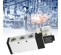 Aolidsive Solenoid Valve, Aluminum 2 Position 5 Way Electromagnetic Valve for Air Fittings, Unidirectional Design, Ideal for Pneumatic Applications (D24V)