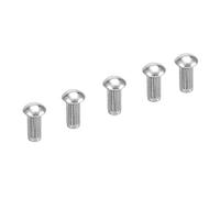 Aolidsive Stainless Steel Rivet Set Round Head Knurled Shank Solid Rivet M5 X 12 50pcs for Fastening Suitcases Toys Hardware Tools with Rust Resistance and Size Selection (M5*12)