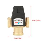 Aolidsive Thermostatic Mixing Valve 3 Way Brass for Solar Water Heater, Anti-Scald Safety Device with Stable Water Output for Domestic Hot HWC Small Floor Heating 35-60℃
