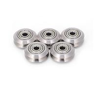 Aolidsive V-Type Wheel, Stainless Steel 3D Printer Inline Pulley, 5Pcs 1 Inch Diameter V Bearings for 5mm Inner Hole Use