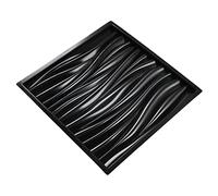 Aolidsive Wall Mold Form, ABS Concrete Paver Mold 54 X 54 X 3cm, Recyclable DIY Wavy Grain Pattern, Reusable Black Form for Wall Courtyard Home Decoration